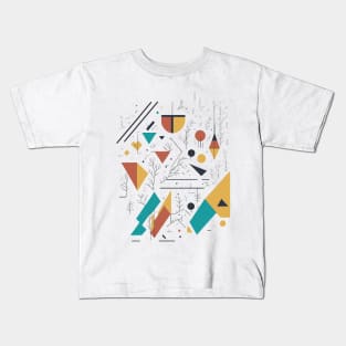 boho Design - Minimal Bohemian Style Floral Shapes Kids T-Shirt